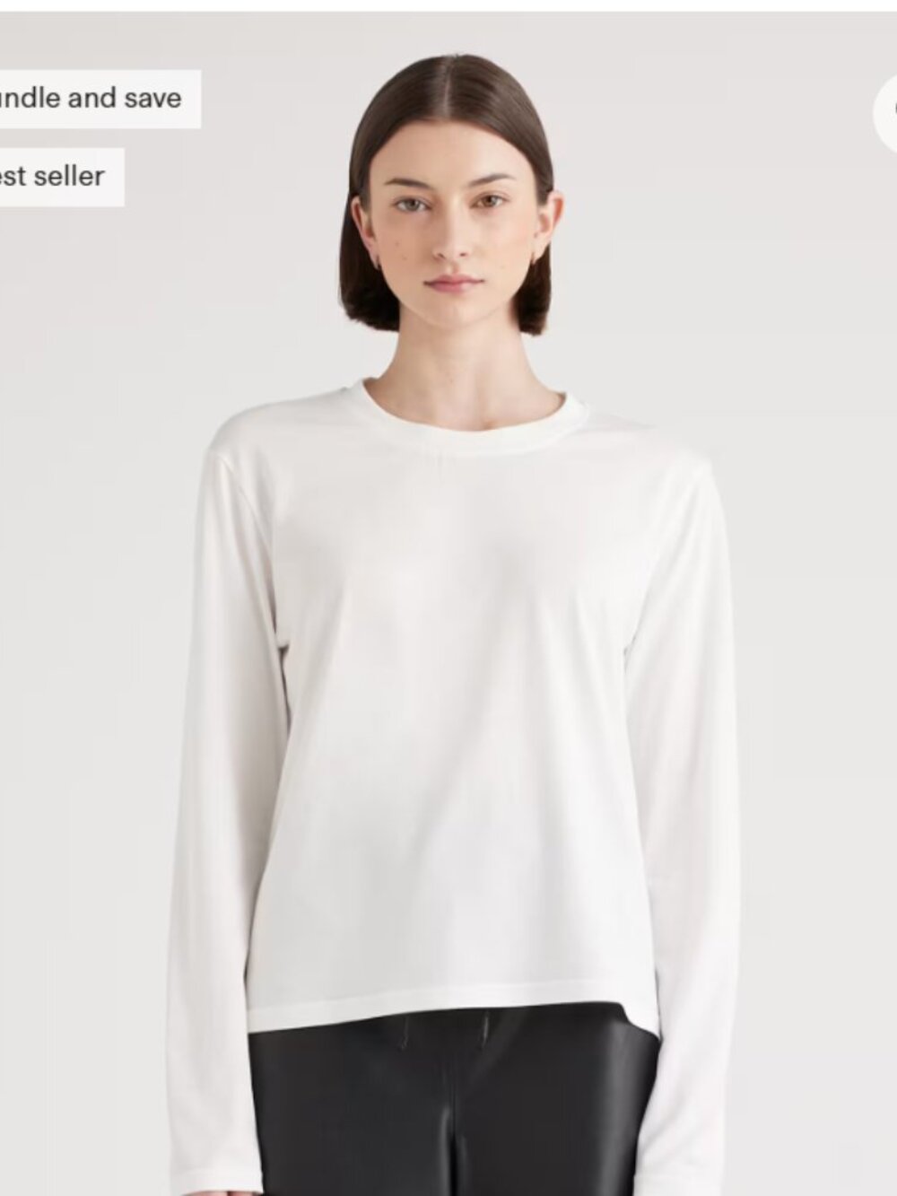 Quince Long Sleeve White Shirt, Small